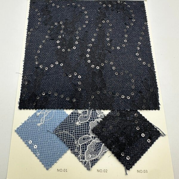 JLZ-805 Denim Lace Embroidery Fabric